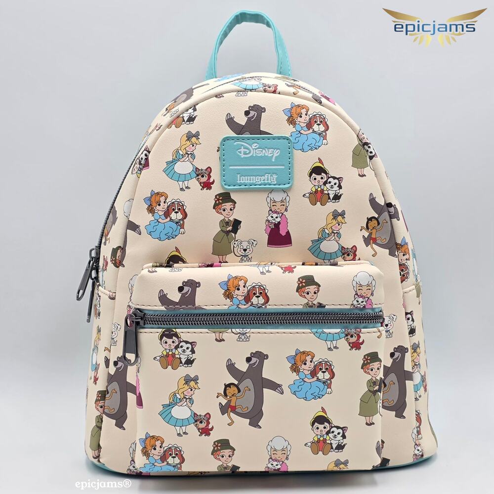Loungefly Disney Chibi Animal AOP Mini Backpack New